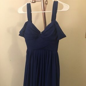 Navy blue off the shoulder short dress